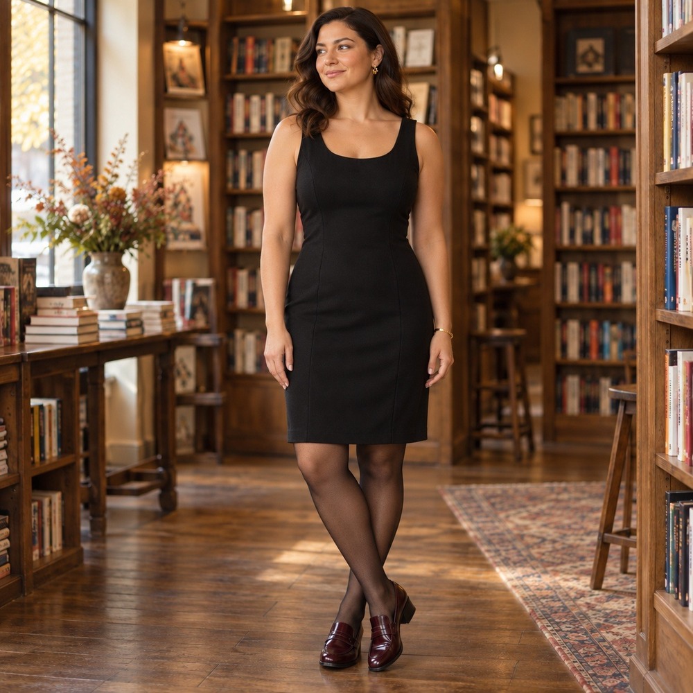 The Limited Black Sleeveless Wool Blend Sheath Dress Sz 8 Scoop Neck LBD Capsule